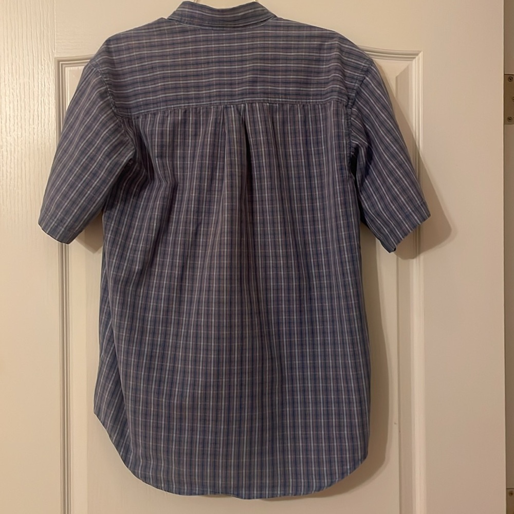 Izod Men’s short sleeve be blue button down shirt - size Medium - Picture 2 of 5